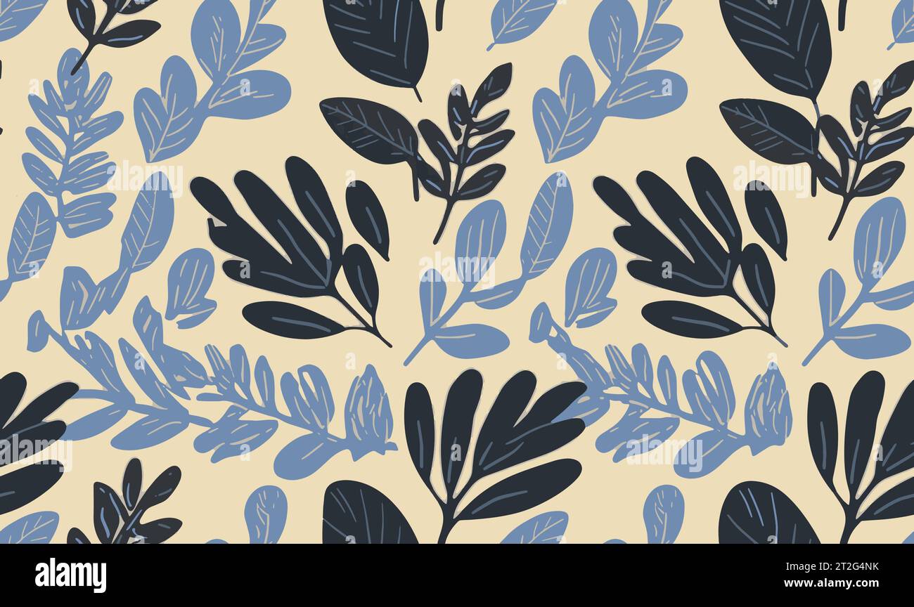 Floral pattern made from abstract organic leaf shapes. Seamless modern pattern Stock Vector
