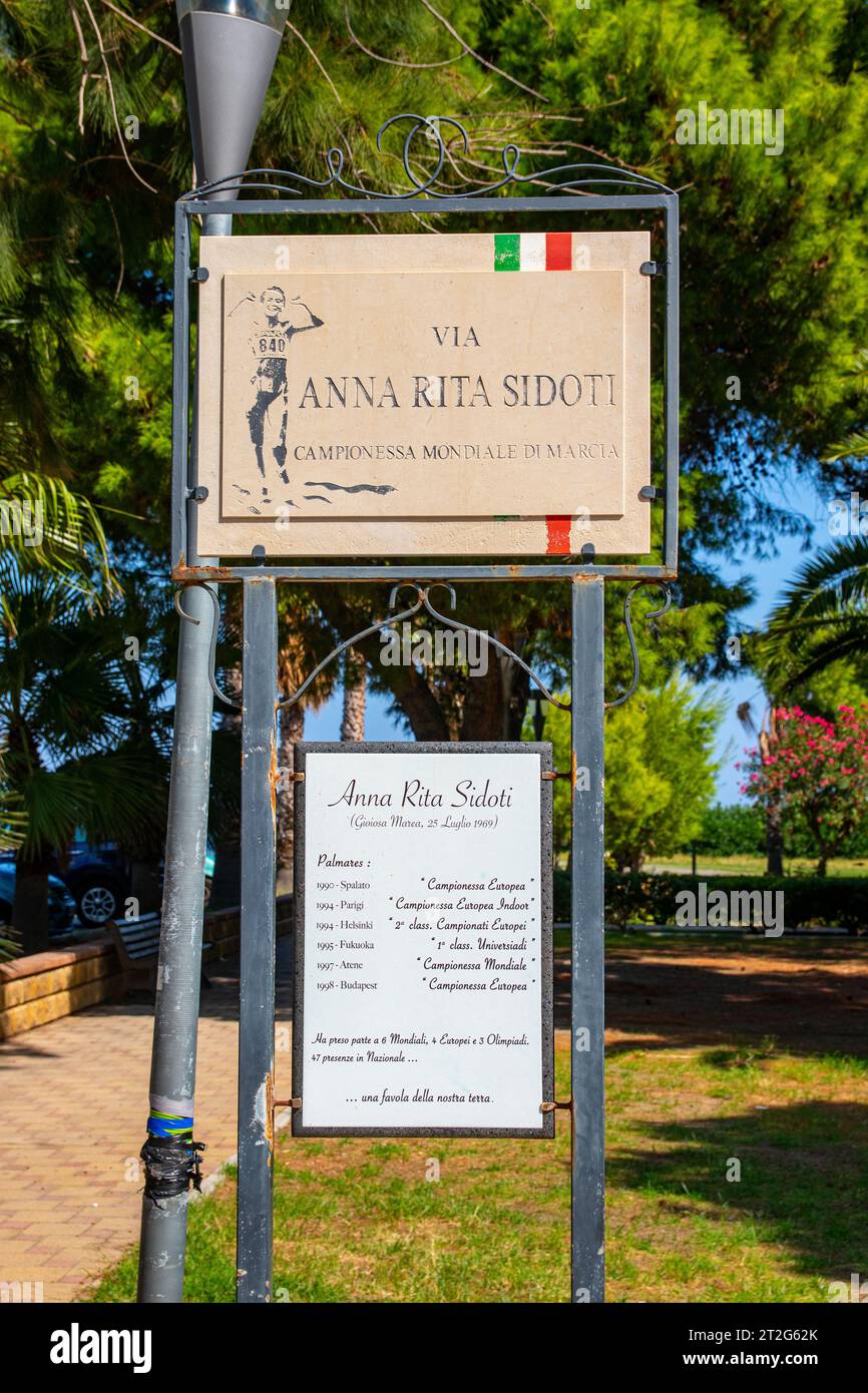 Gioiosa Marea, SICILY, Italy 02 October 2023. In memory of Anna Rita Sidoti, an Italian track