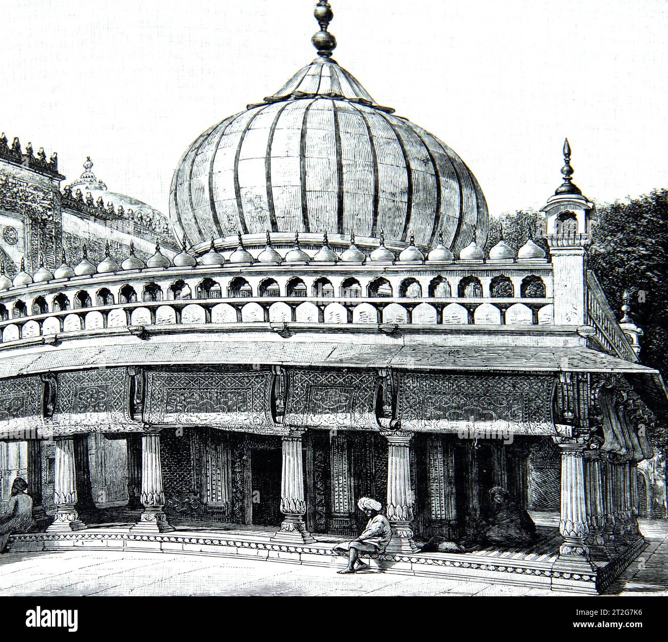 19th Century Illustration A Mohammedan Tomb near Delhi India  from The Sunday At Home Family Magazine for Sabbath Reading 1889-90 Stock Photo