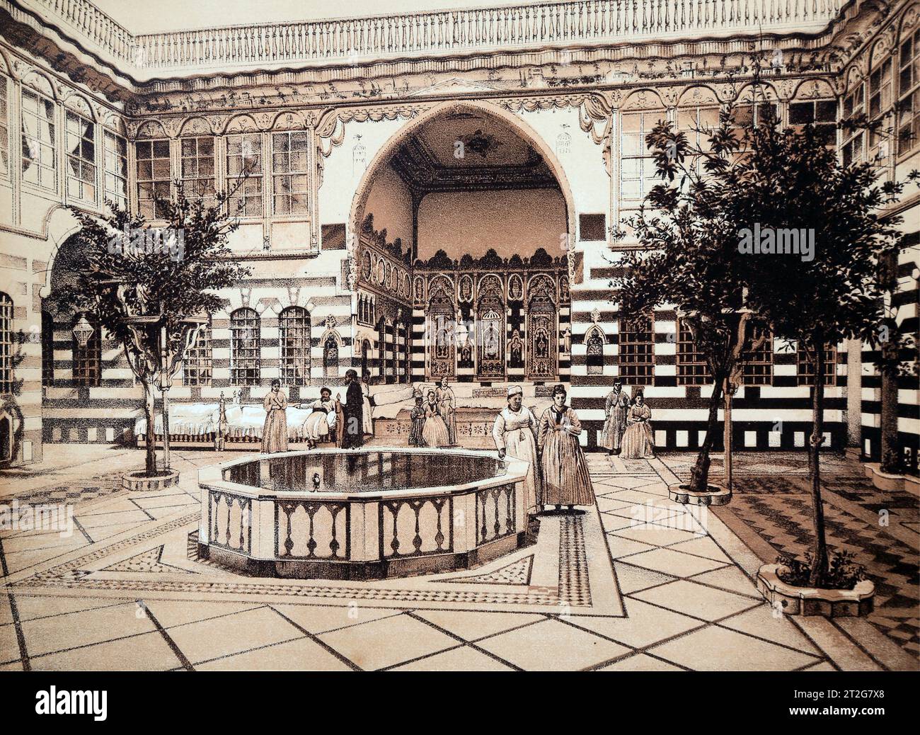 Damascus Courtyard of Jewish house (Isaiah) Illustration from