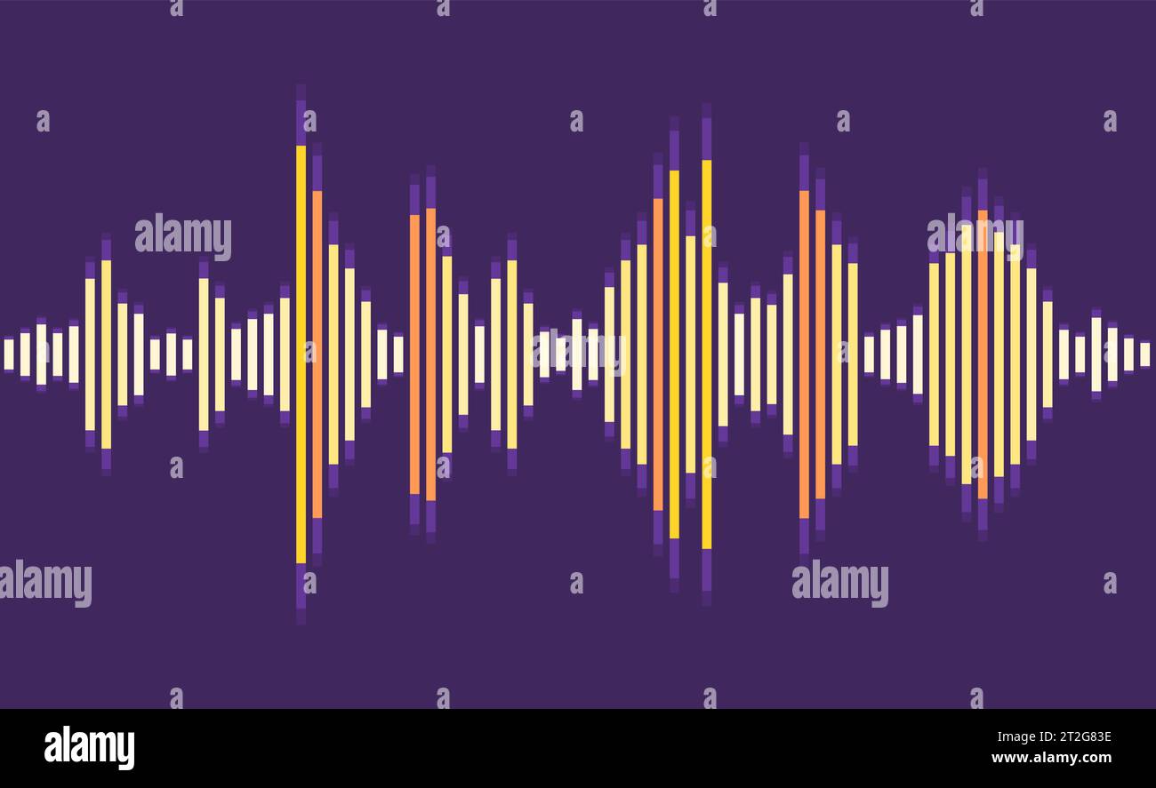 Audio levels vector. Sound wave display. Audio waveform graphics Stock