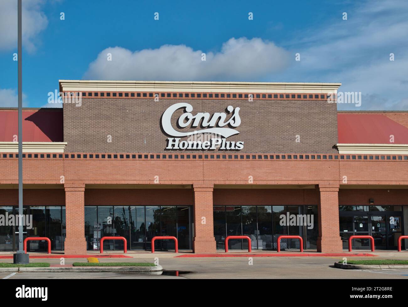 Houston, Texas USA 09242023 Conn's Home Plus building storefront