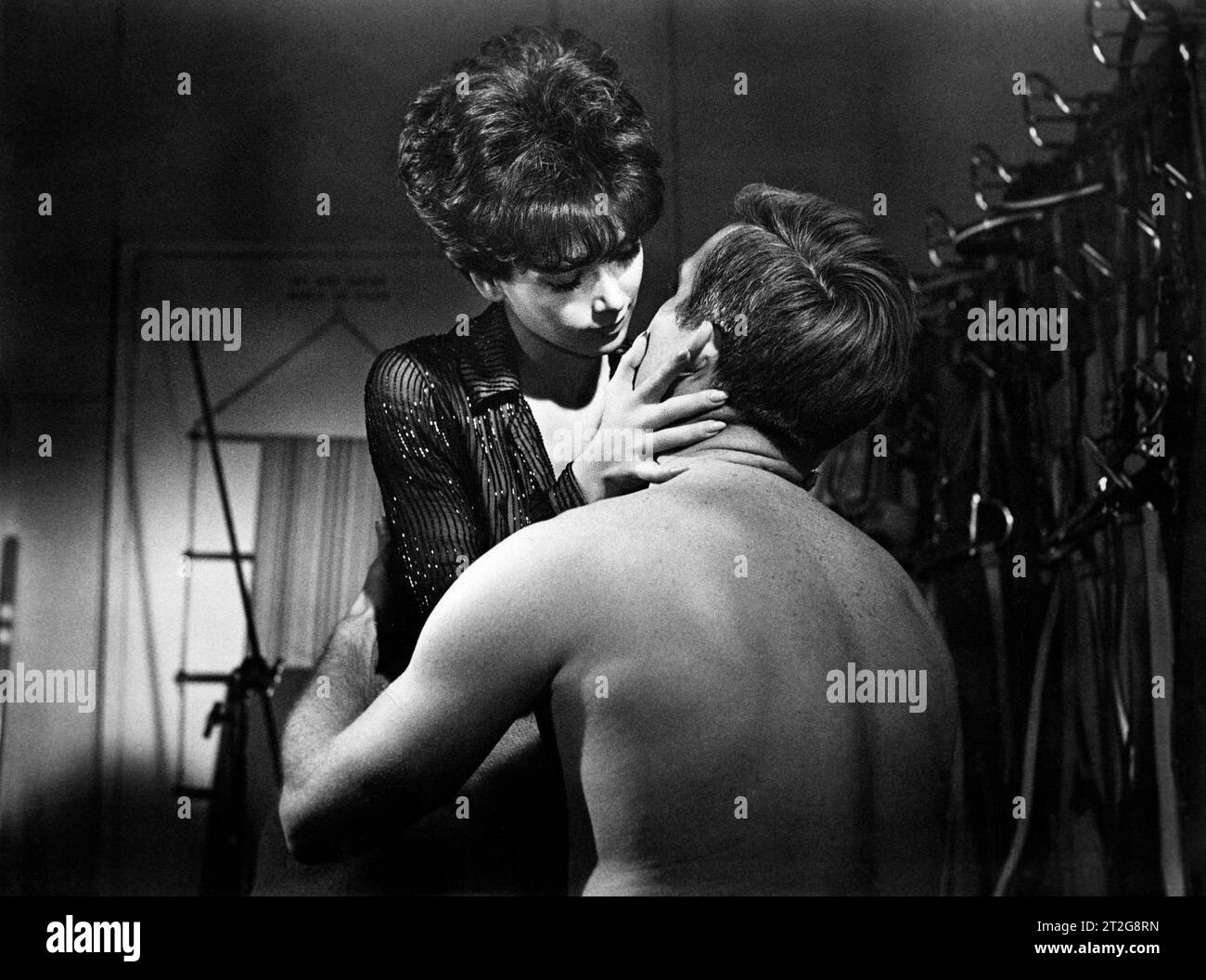 Suzanne Pleshette, Ty Hardin, on-set of the film, 'Wall of Noise', Warner Bros., 1963 Stock Photo