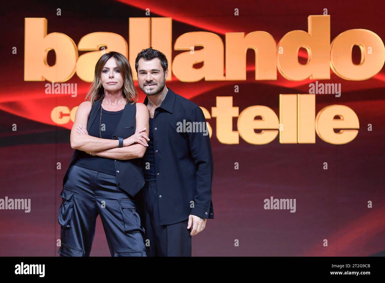 Paola Perego Rai Rome, Italy. 19th Oct, 2023. Paola Perego (l) and Angelo Madonia (r ...