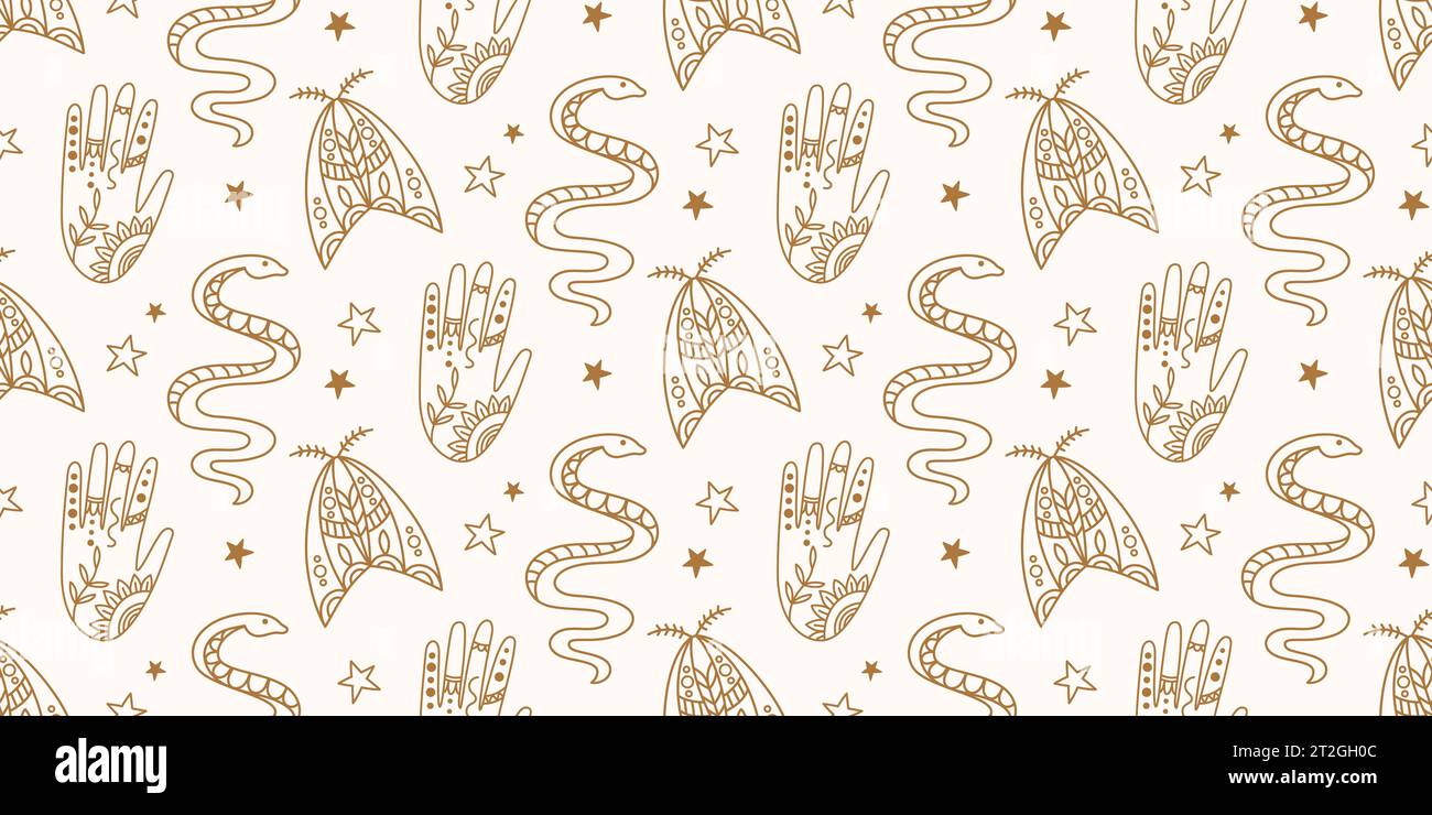 Witchcraft Seamless pattern. Mystical background Stock Vector