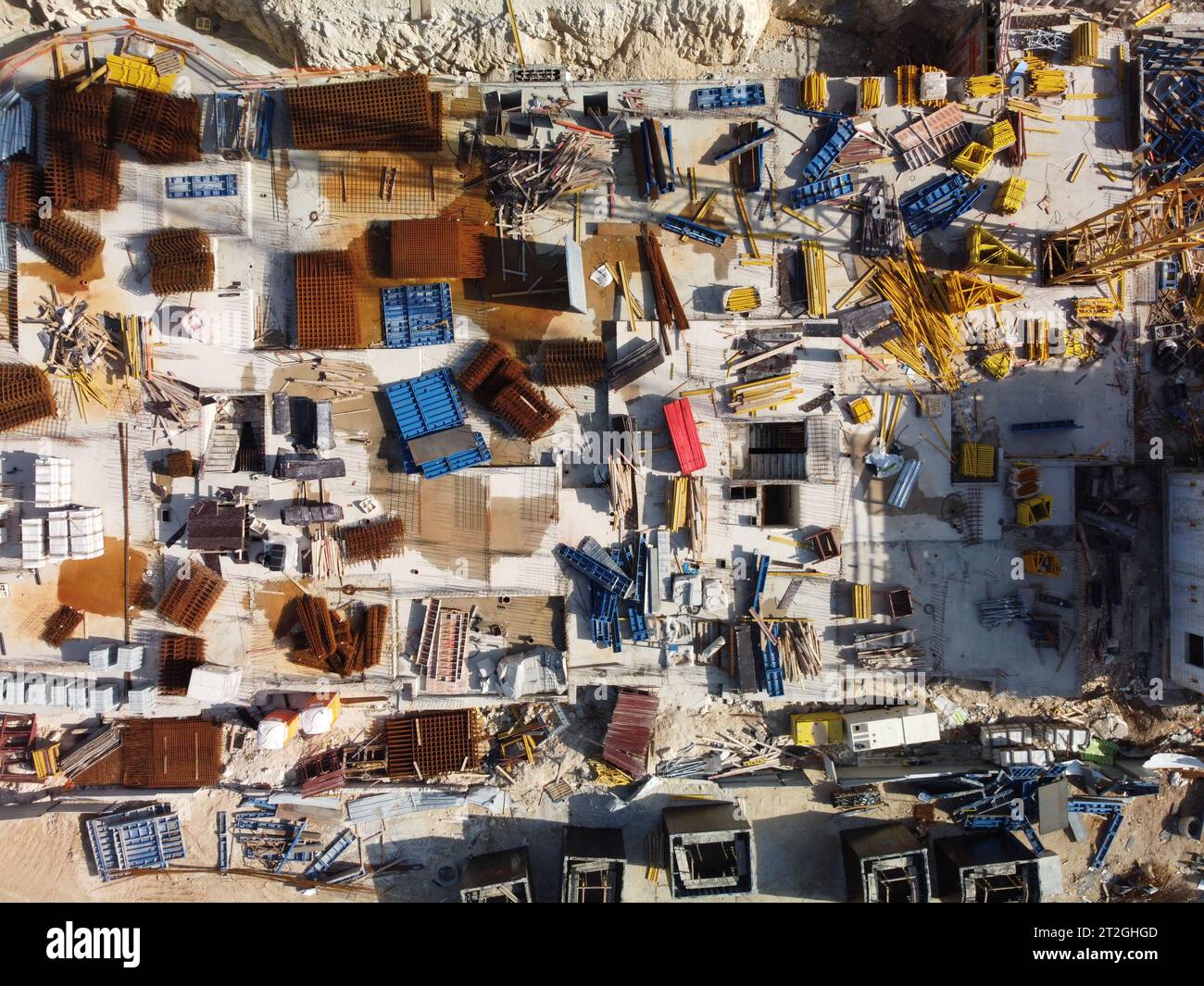 Construction site in Modiin, Israel aerial footage. Stock Photo