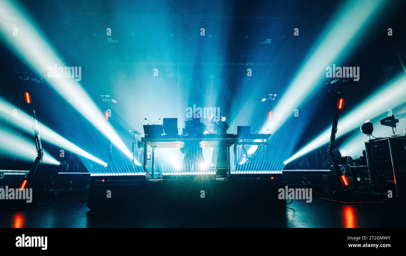 Copenhagen, Denmark. 18th, October 2023. The Norwegian electronic music duo Röyksopp performs a