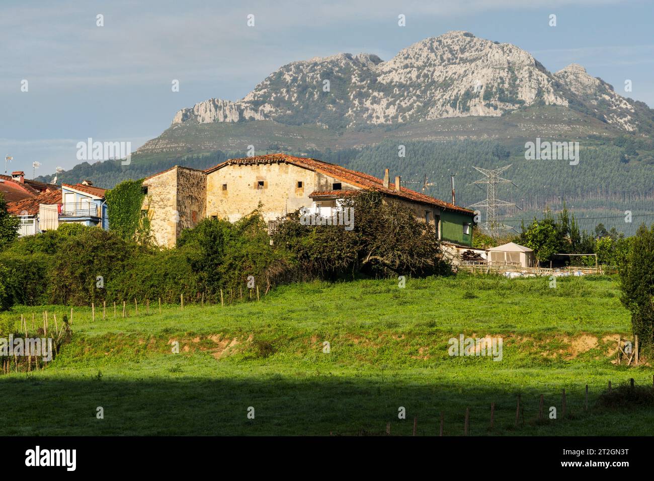Rasines village and cima La Comba , Cantabria, Spain Stock Photo