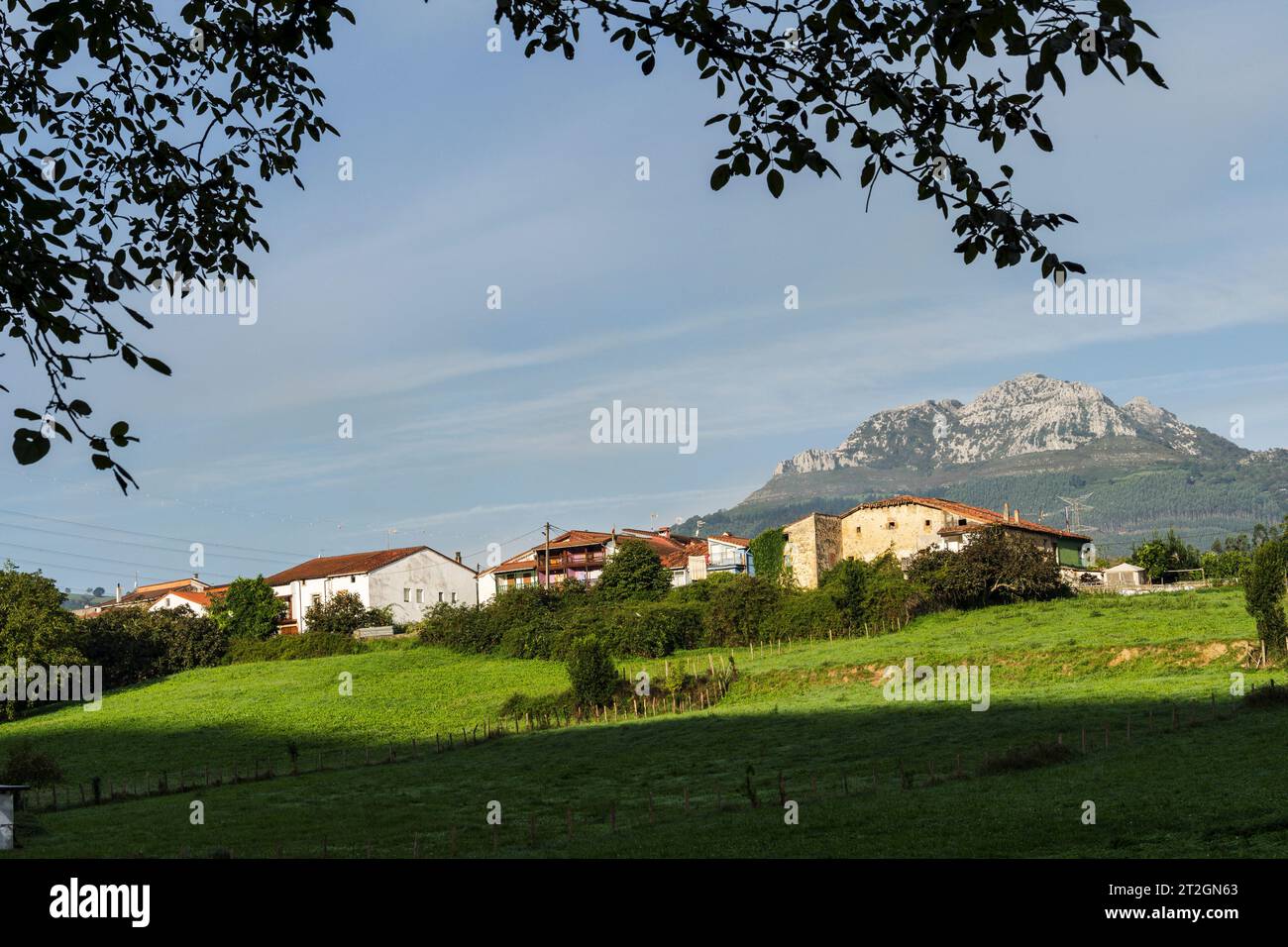 Rasines village and cima La Comba , Cantabria, Spain Stock Photo