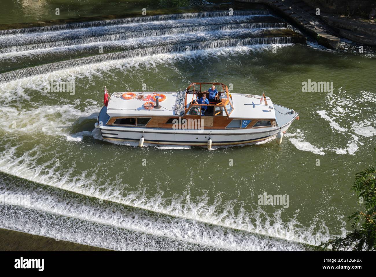 River Cruise at Pulteney Weir Bath Somerset England UK Stock Photo