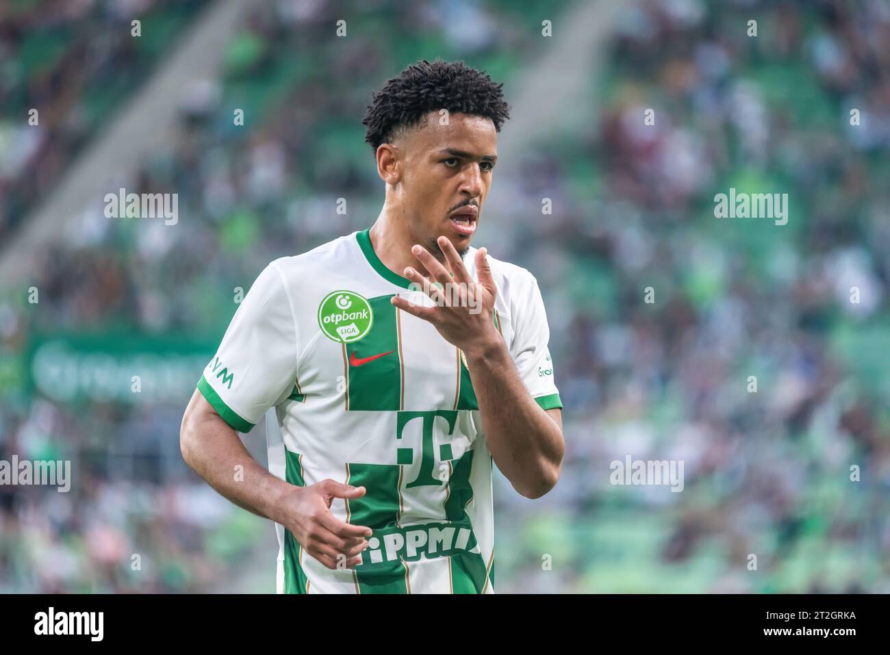 Budapest, Hungary – May 20, 2023. Ferencvaros striker Ryan Mmaee during Hungarian OTP Bank League Gameweek 32 match Ferencvaros vs Debrecen (1-3). Stock Photo