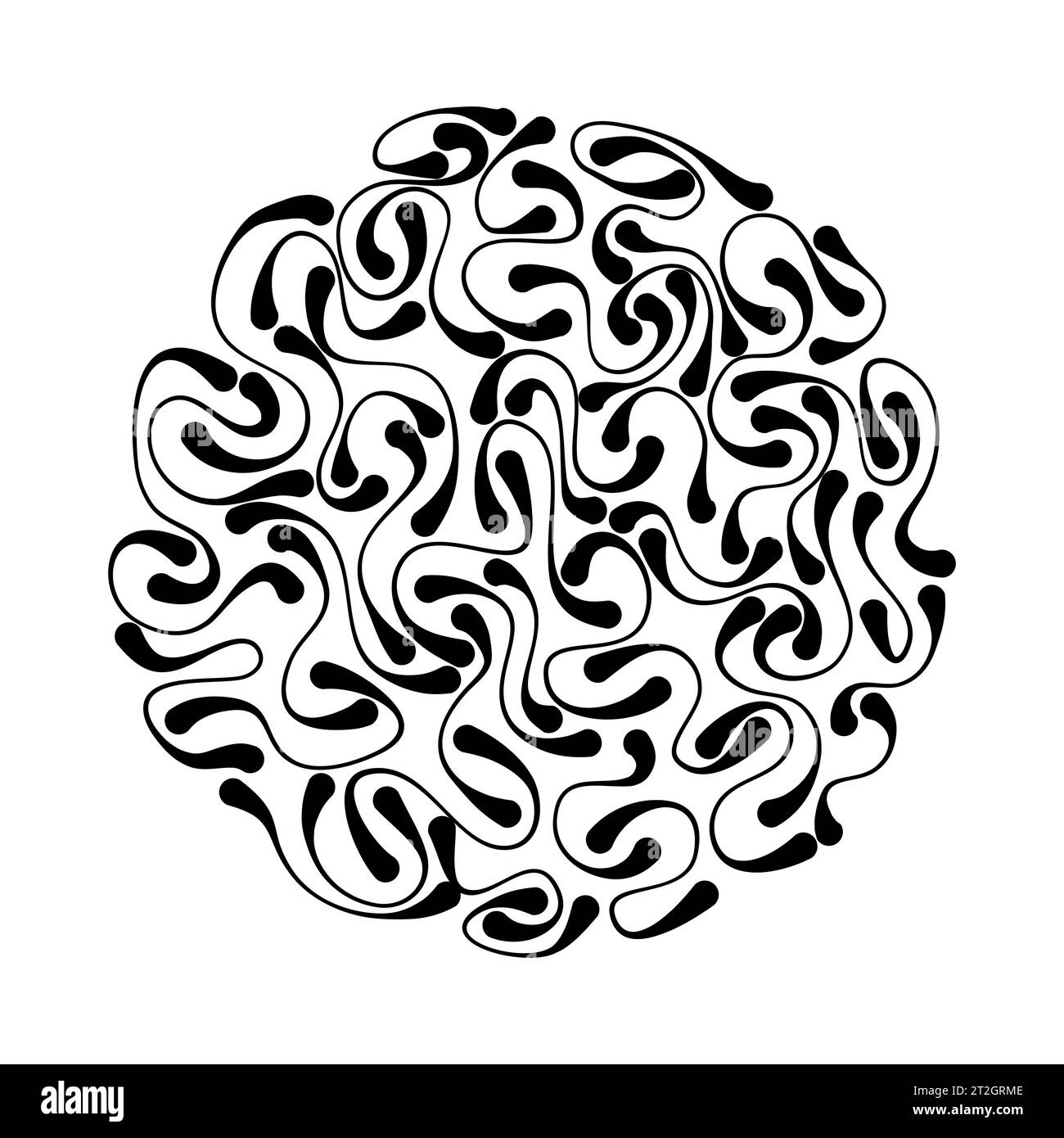 Circle with abstract stoke lines, vector illustration. Stock Vector