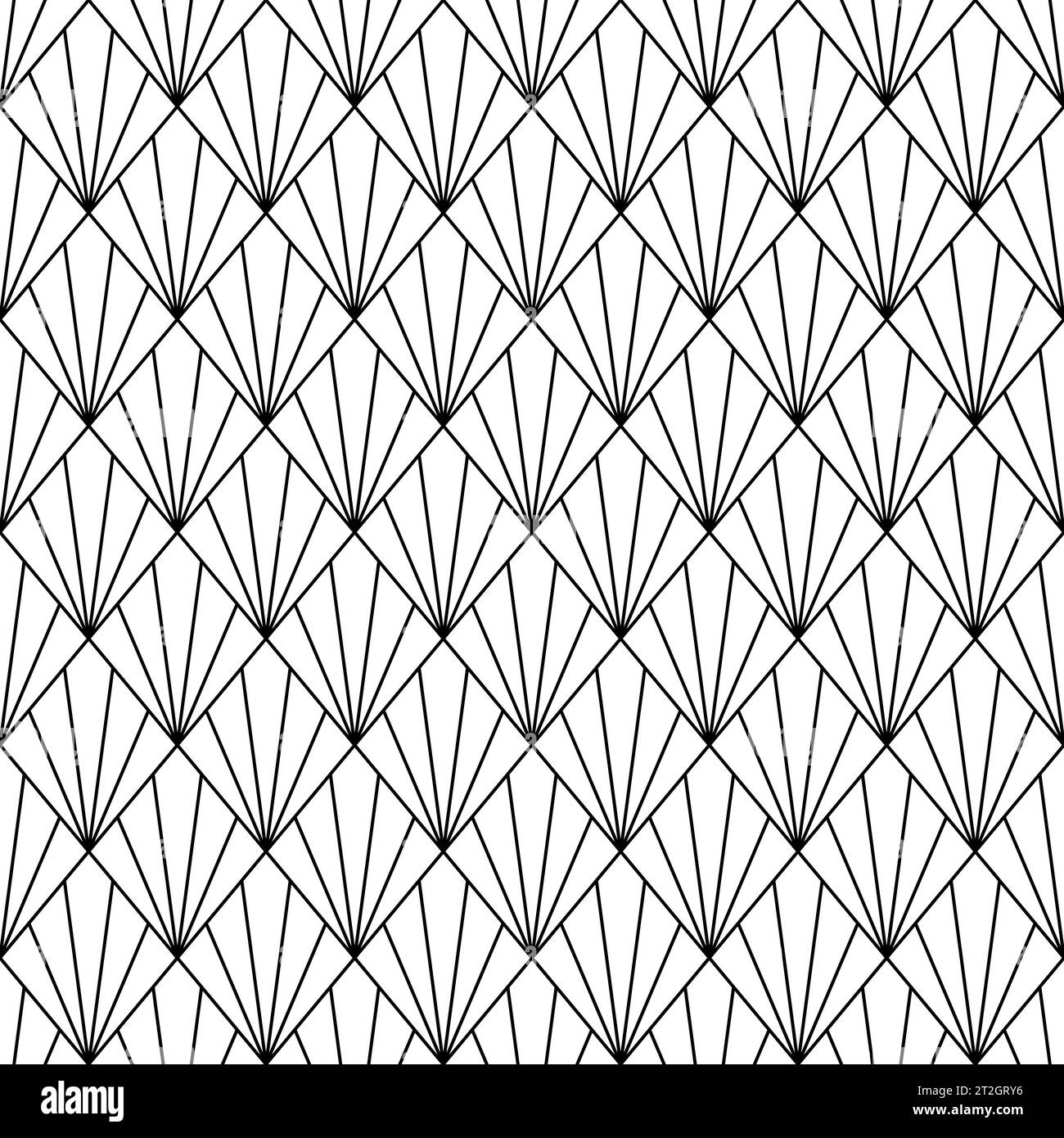Art deco seamless pattern. Repeated black diamond patern isolated on