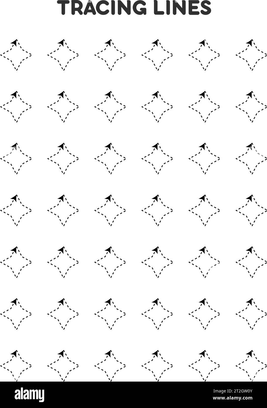 tracing-lines-worksheets-for-kids-preschool-education-stock-vector