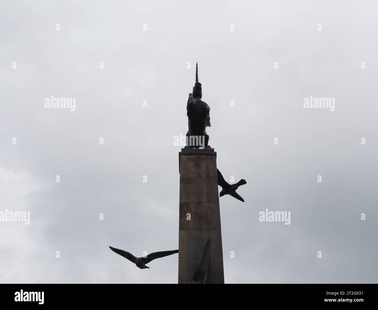 INVERNESS, UK SEPTEMBER 13, 2023 Unicorn statue in Falcon Square by sculptor Gerald Laing