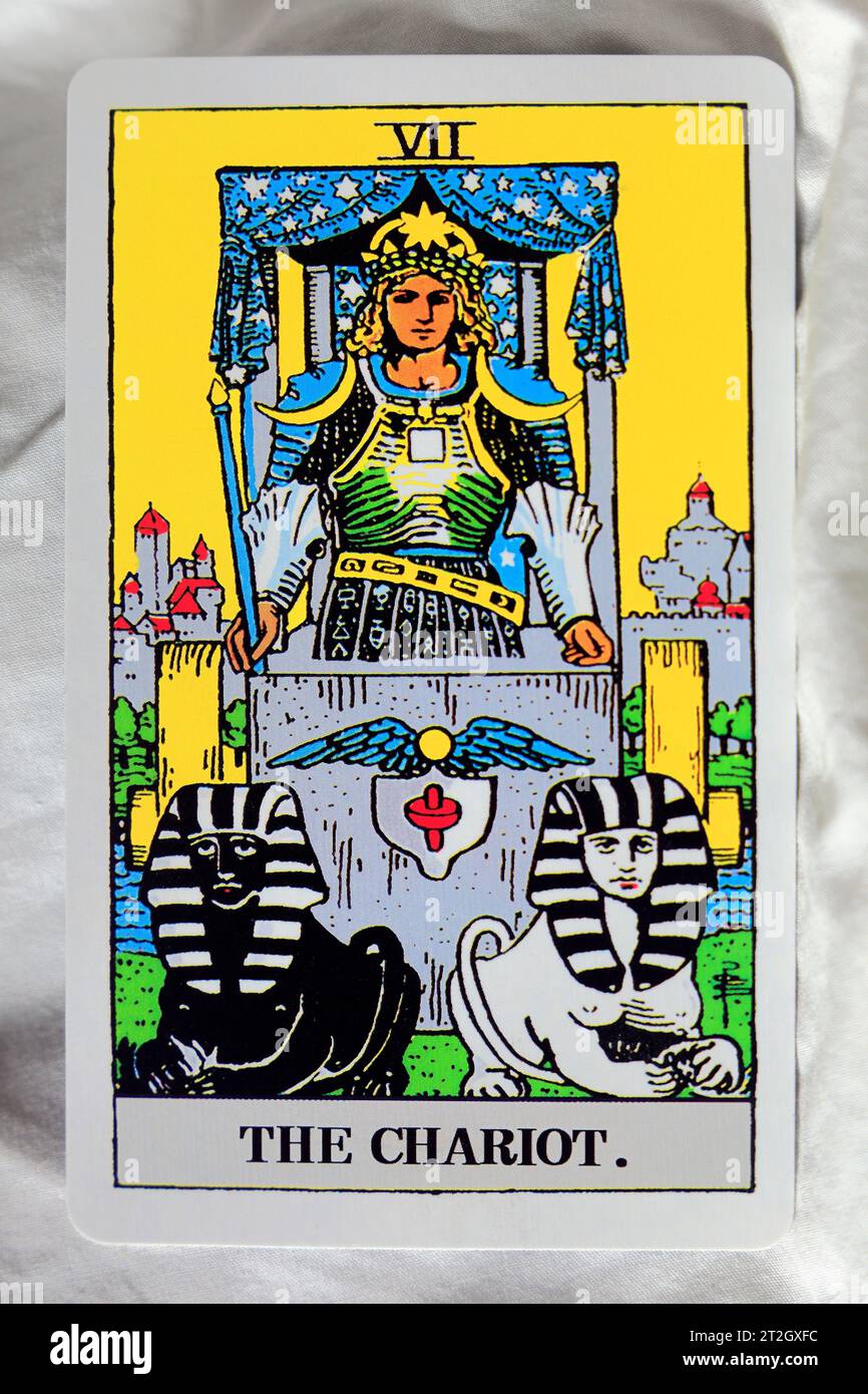 The Chariot Individual Tarot card Stock Photo Alamy