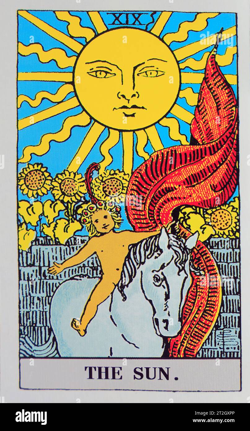 The Sun - Individual Tarot card. Stock Photo