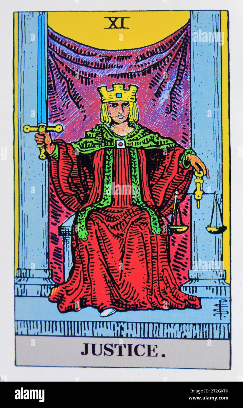 Justice - Individual Tarot card. Stock Photo