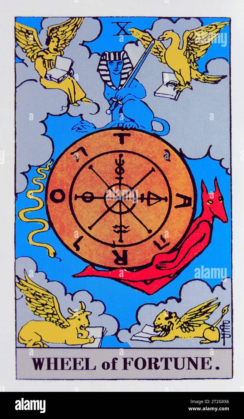 Wheel of Fortune - Individual Tarot card. Stock Photo