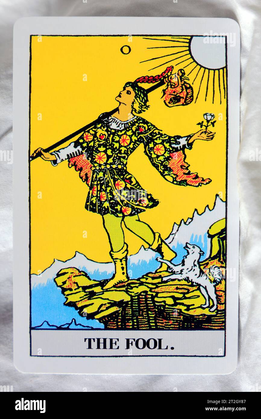 The Fool - Individual Tarot card. Stock Photo