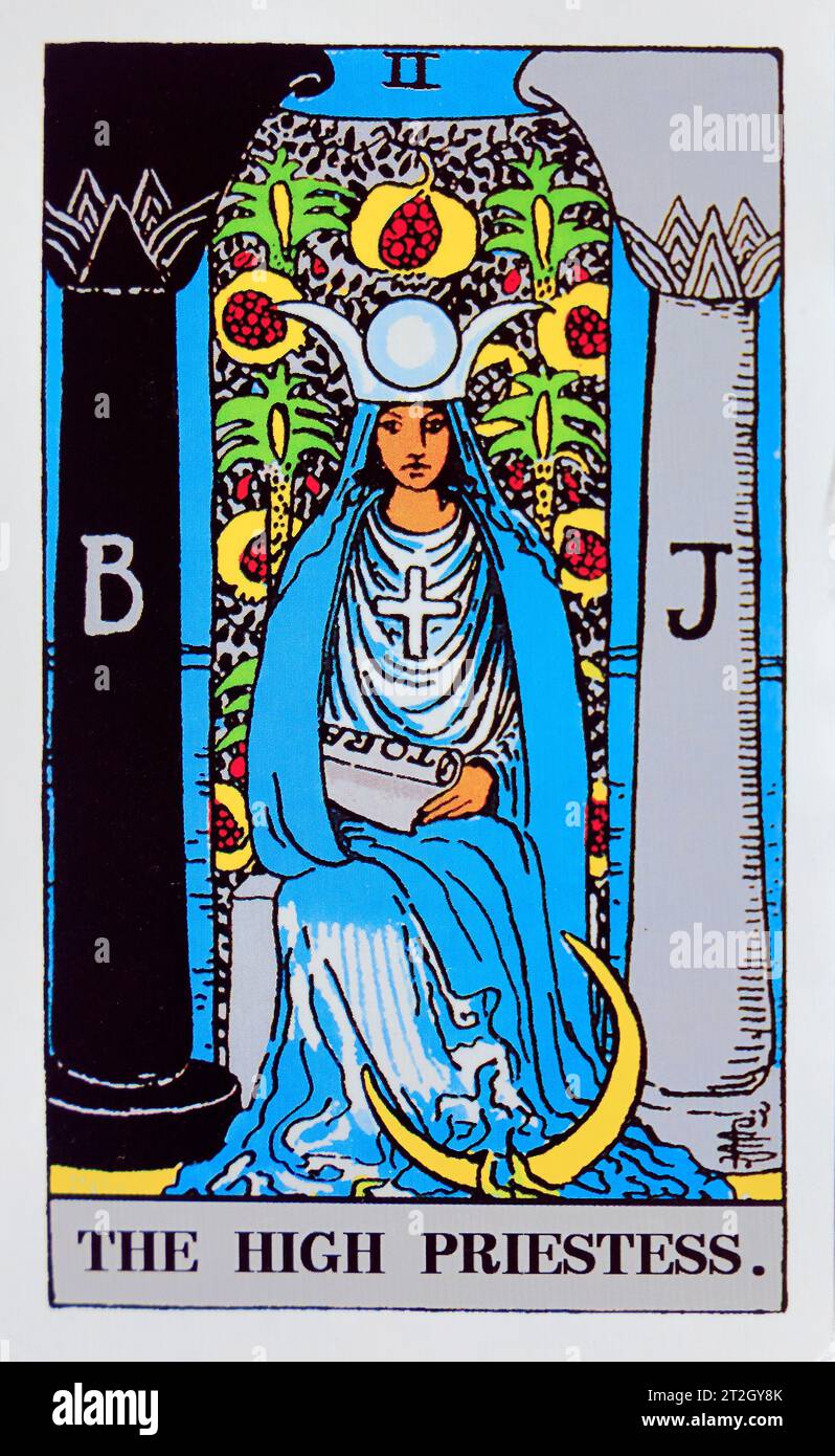 The High Priestess - Individual Tarot card. Stock Photo