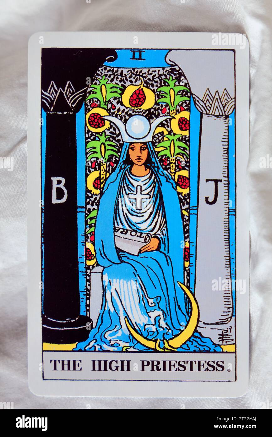 The High Priestess - Individual Tarot card. Stock Photo
