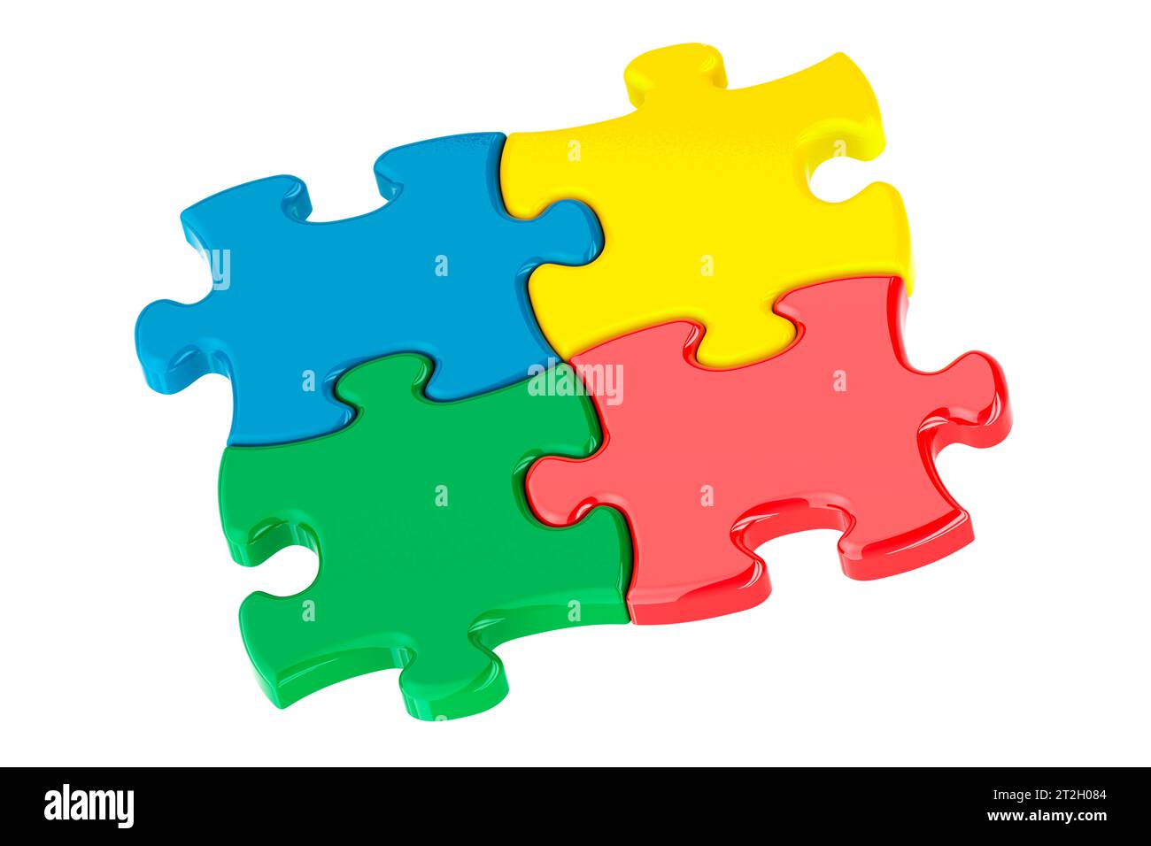 Autism colour puzzles. 3D rendering isolated on white background Stock Photo