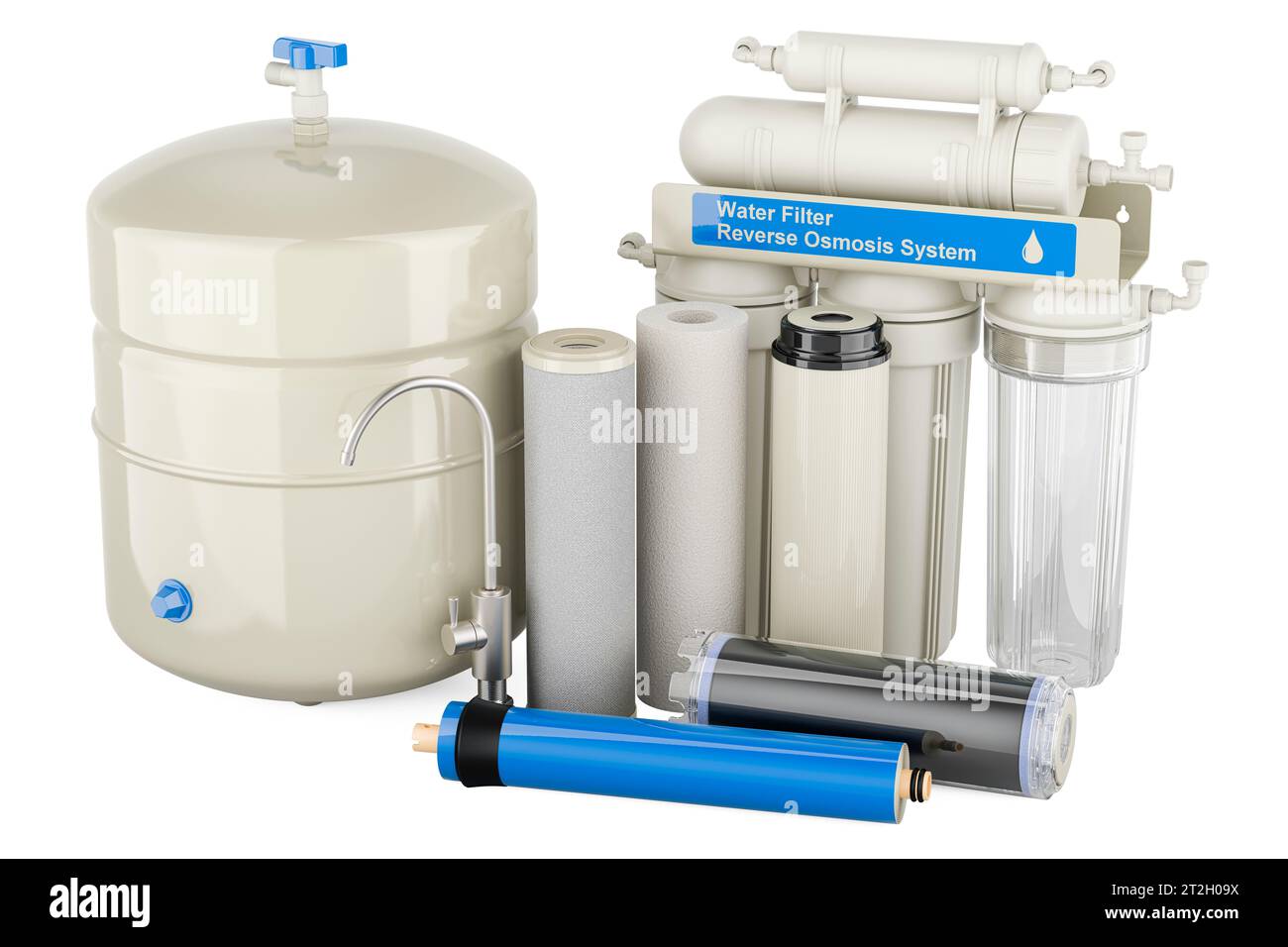 Reverse Osmosis System with water filters, carbon filters and cartridge