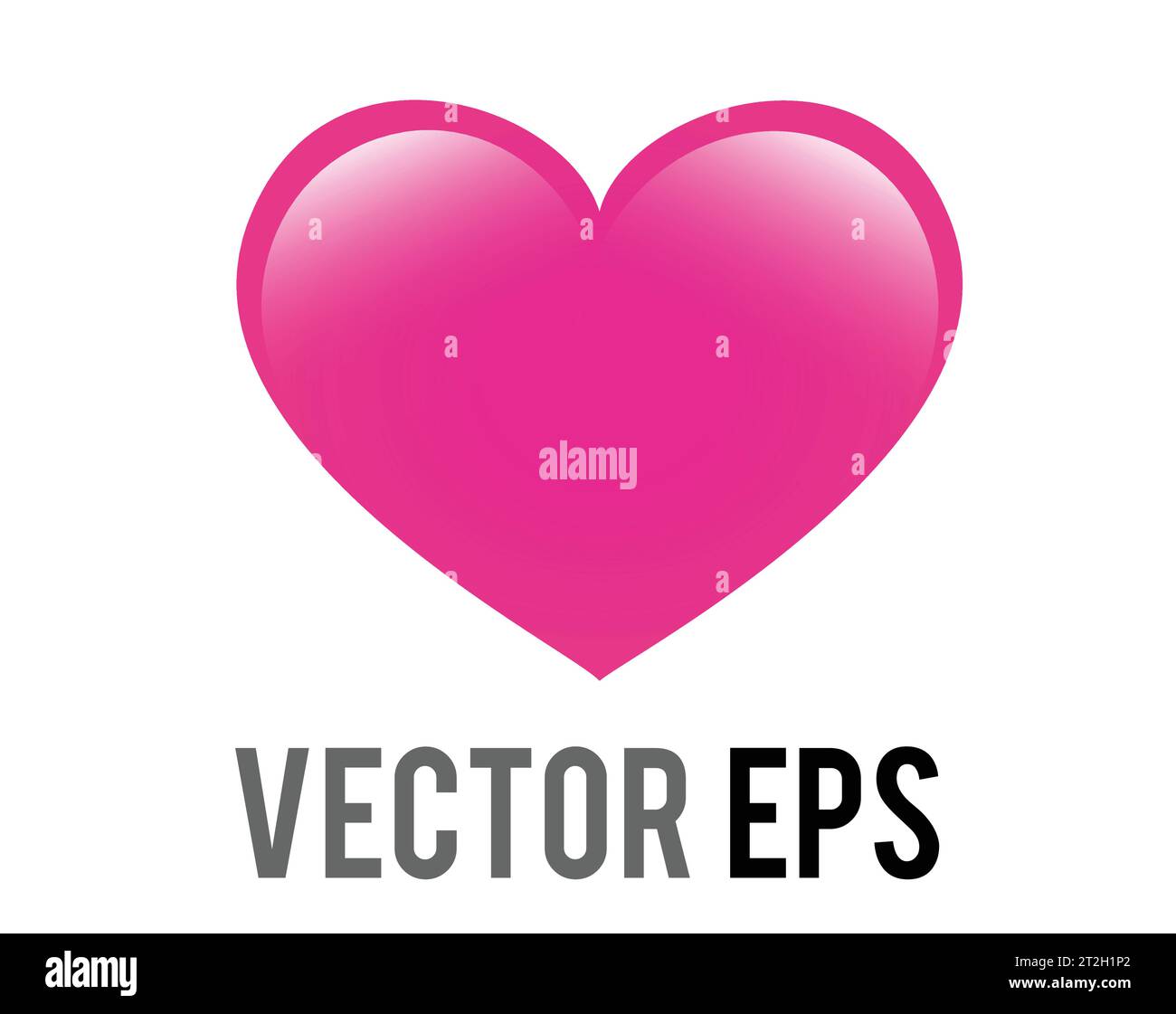 The isolated vector classic love plain pink glossy heart icon, used to ...