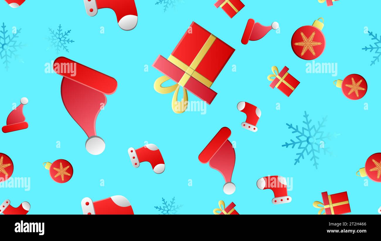 Cartoon hand drawn seamless vector pattern with doodle winter icons items. Vector background with cute elements. Funny children drawing. New year wall Stock Vector