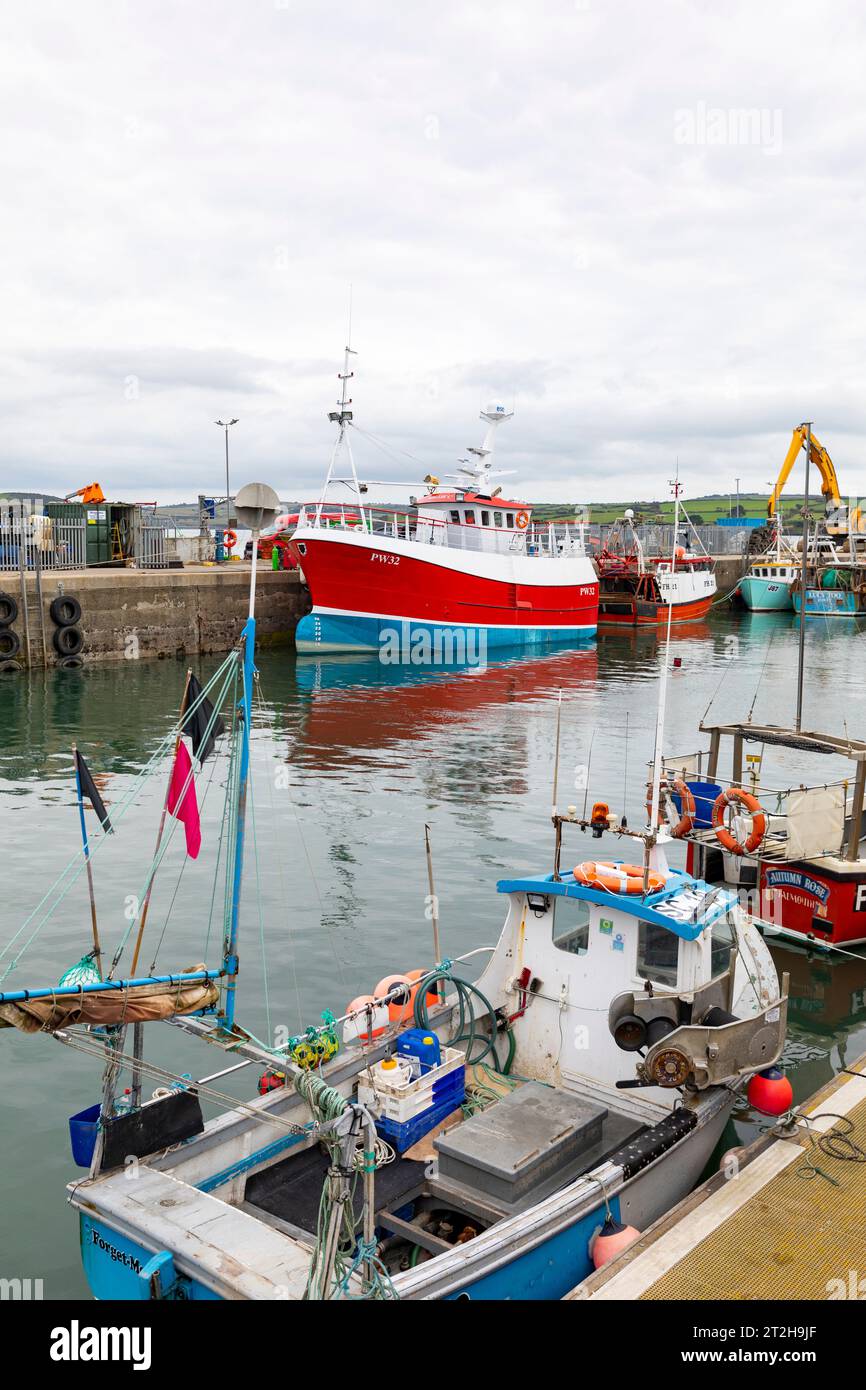 Commercial fishing boats moored in Padstow harbour on the north Cornish coast,Cornwall,England,UK,2023 Stock Photo
