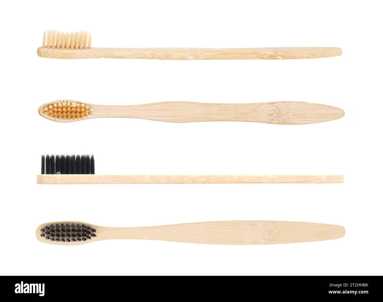 Set of bamboo toothbrushes on white background Stock Photo - Alamy
