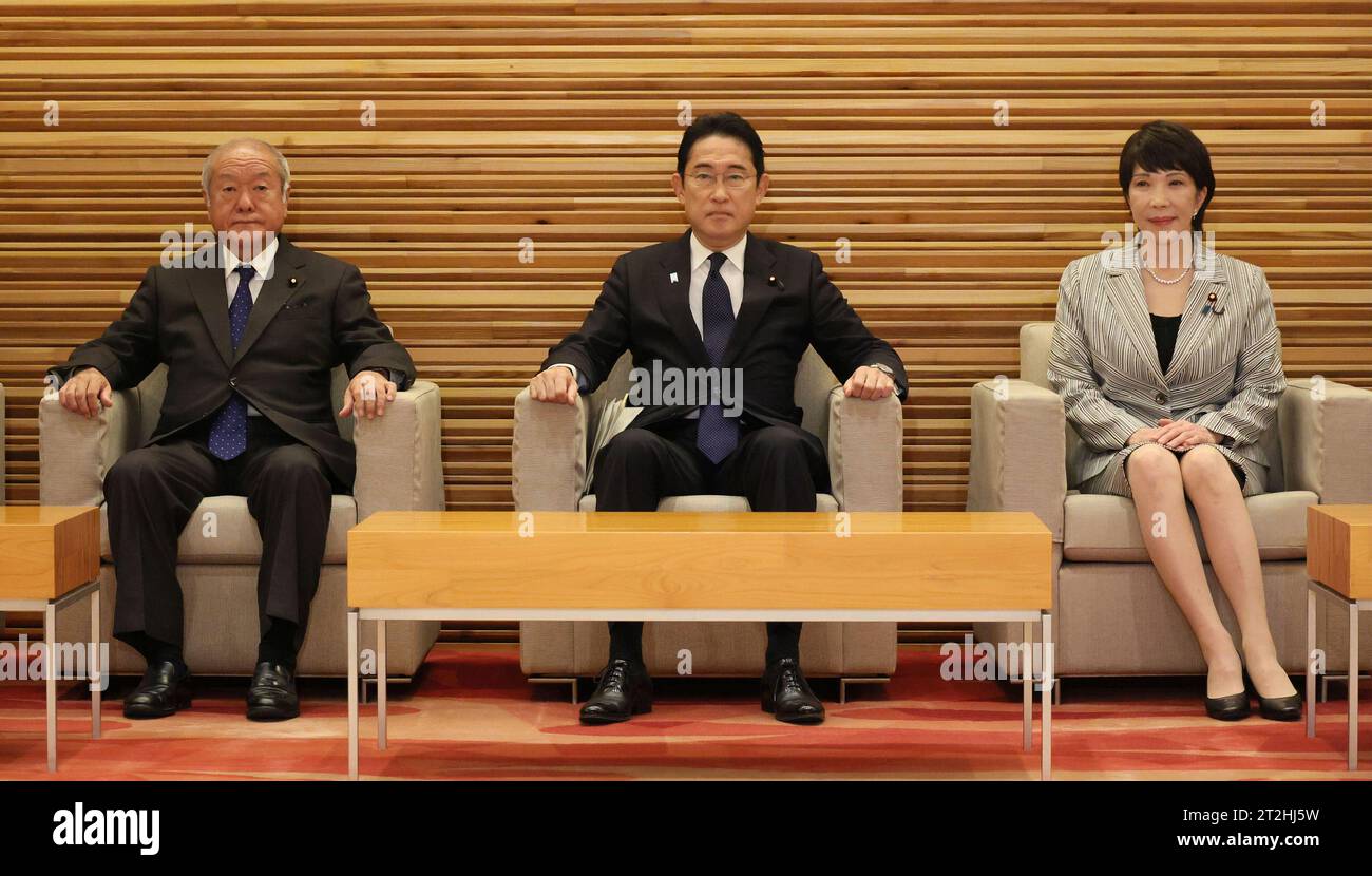 Japan's Prime Minister Fumio Kishida attends a cabinet meeting at the ...