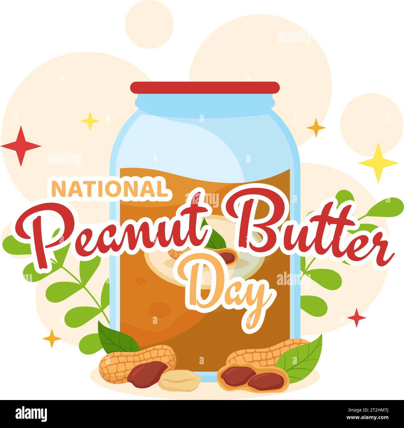 National Peanut Butter Day Vector Illustration on 24 January with Jar ...