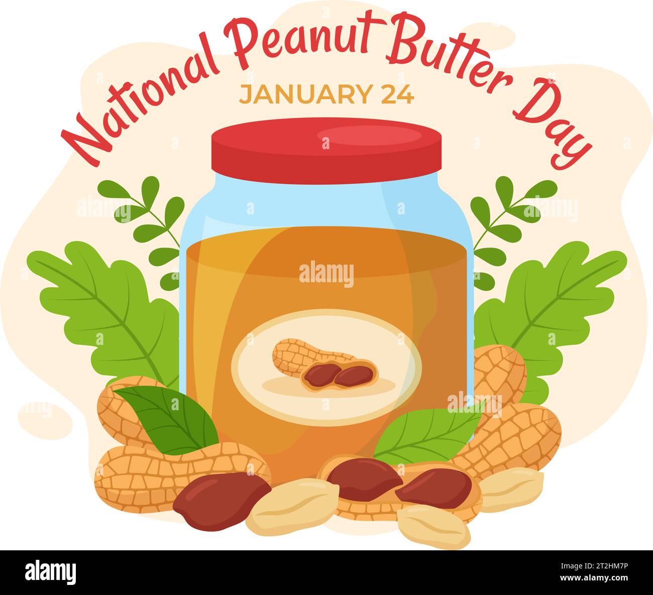 National Peanut Butter Day Vector Illustration on 24 January with Jar ...