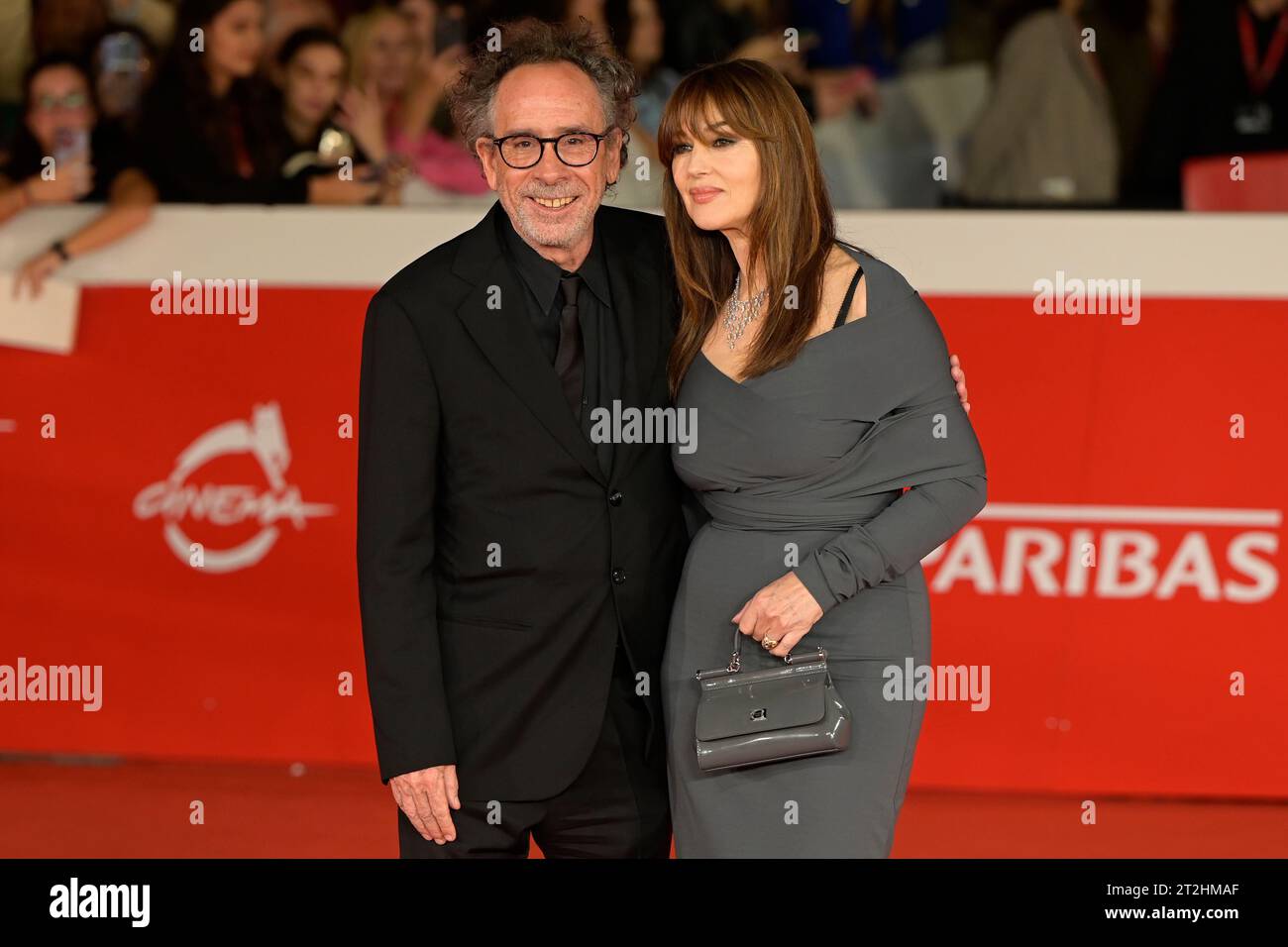 Rome, Italy. 19th Oct, 2023. Tim Burton (l) and Monica Bellucci (r