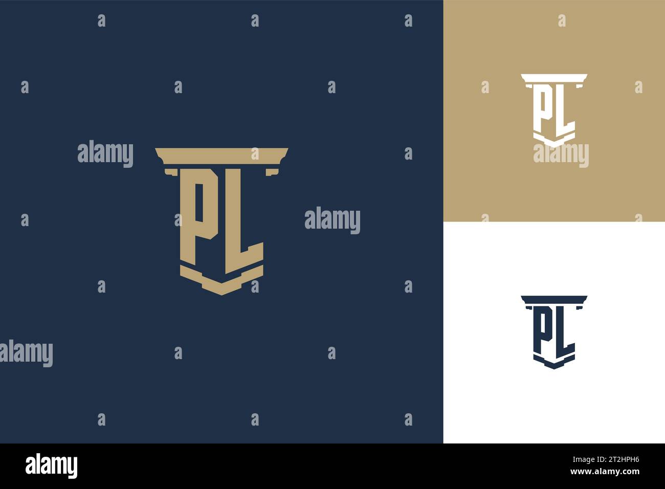 PL monogram initials logo design with pillar icon. Attorney law logo ...