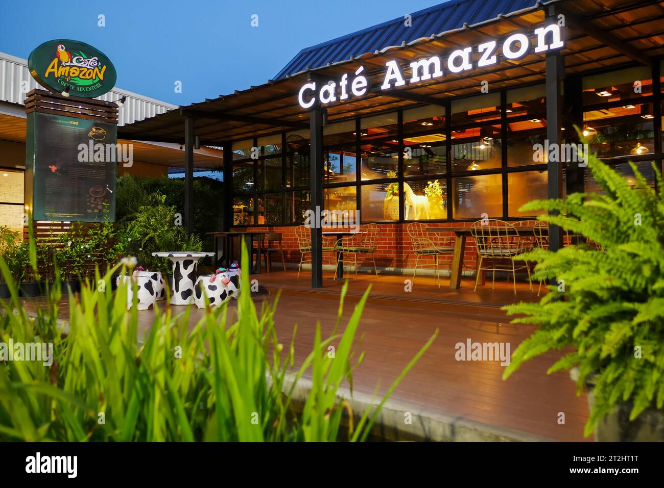 Phitsanulok, Thailand - October, 2018: Cafe Amazon on October 15, 2018 in Cafe Amazon at Phitsanulok Province, Thailand. It's a famous Thai franchise Stock Photo