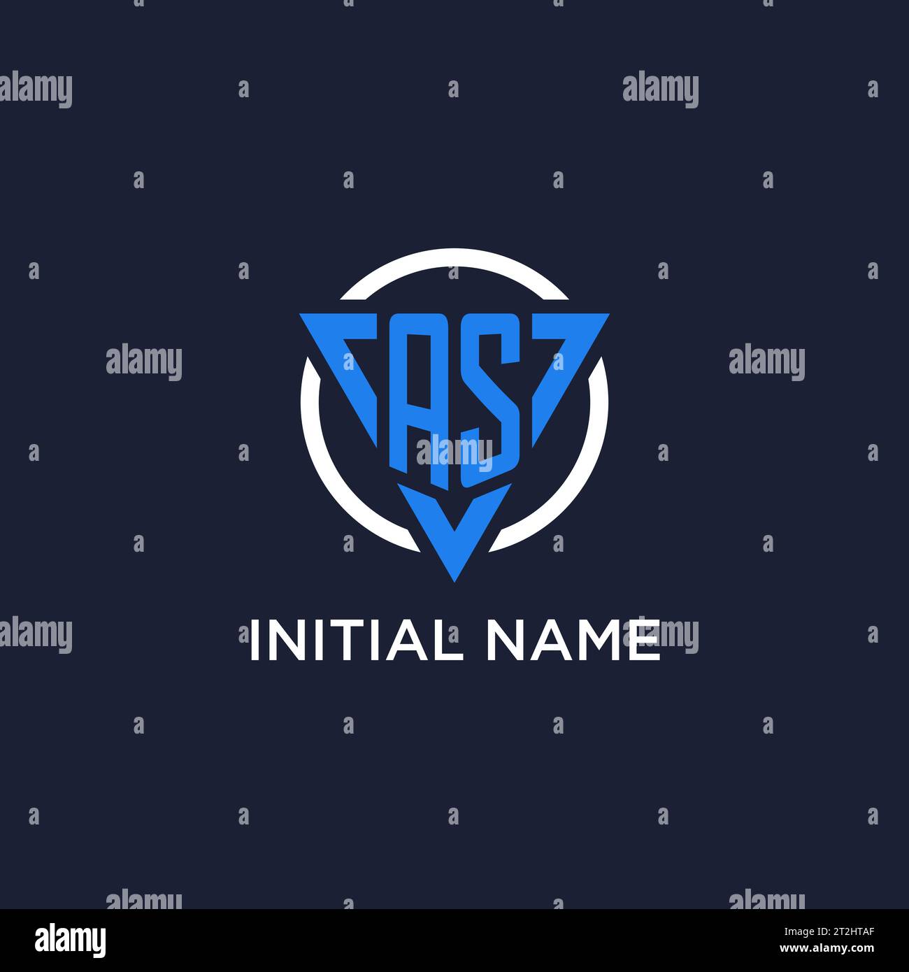 AS monogram logo with triangle shape and circle design vector Stock Vector