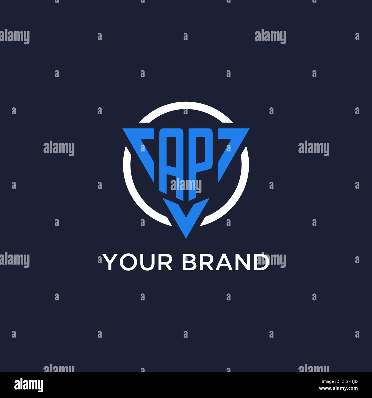 AP monogram logo with triangle shape and circle design vector Stock Vector
