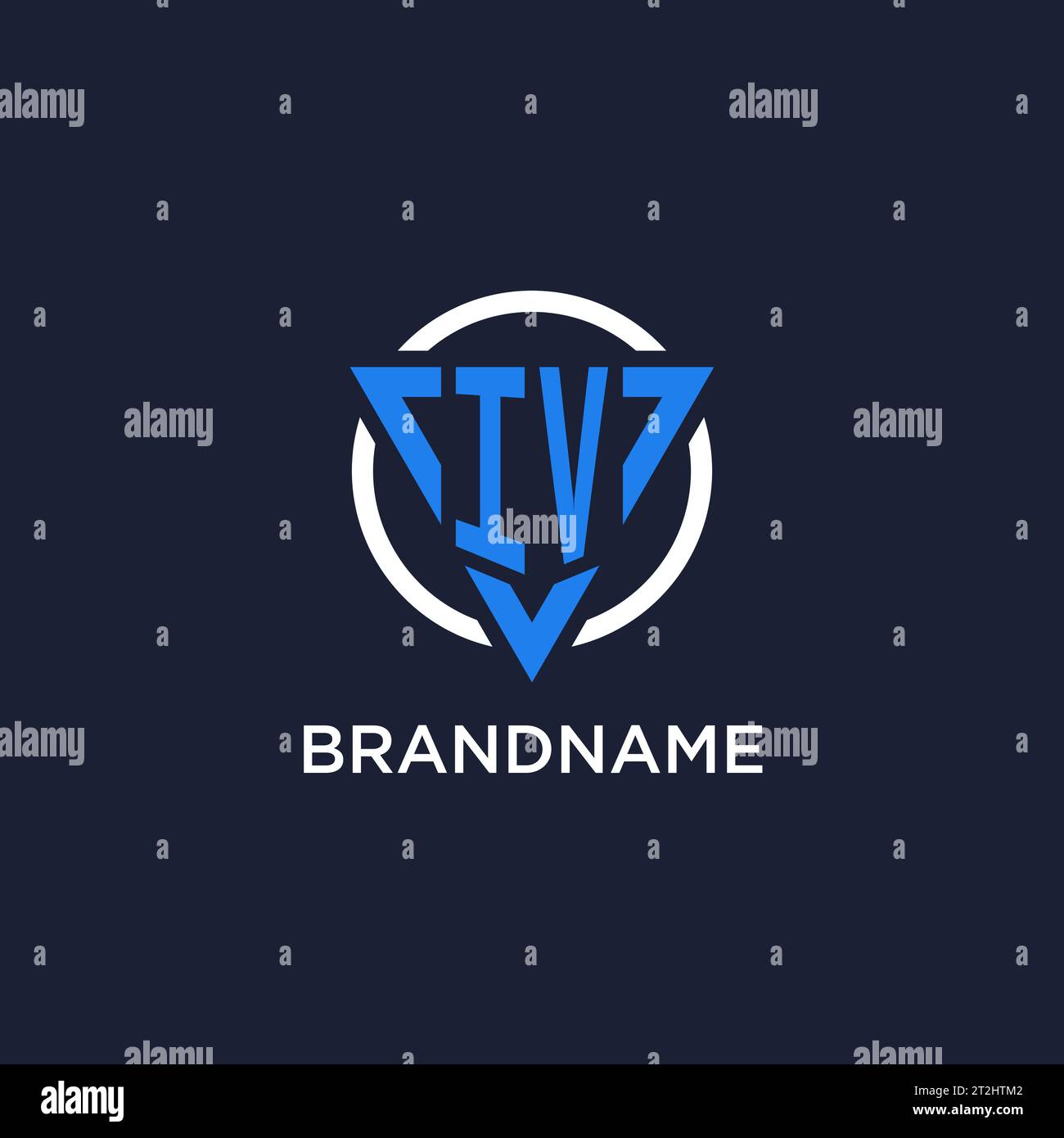 IV monogram logo with triangle shape and circle design vector Stock Vector