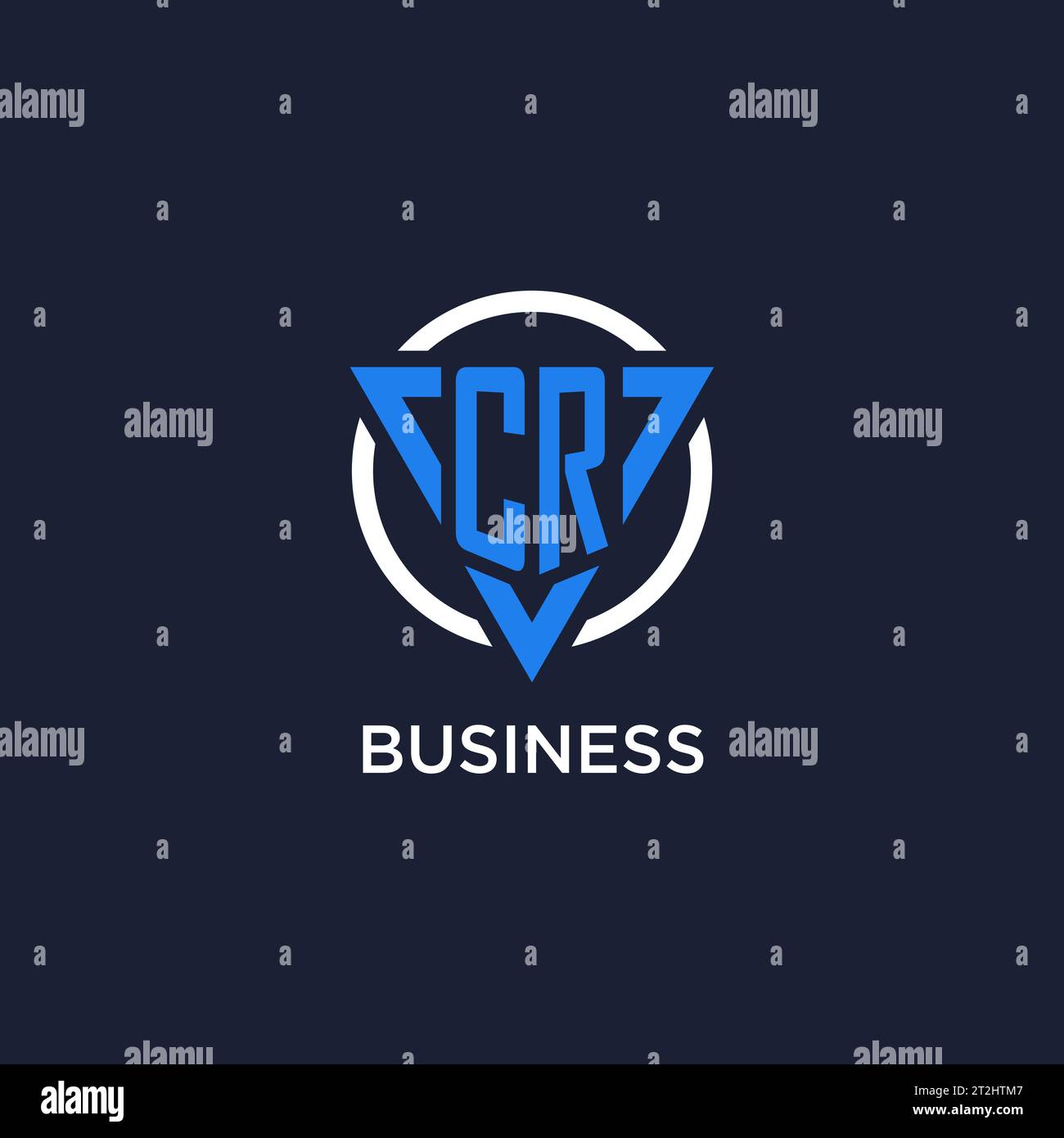 CR monogram logo with triangle shape and circle design vector Stock Vector