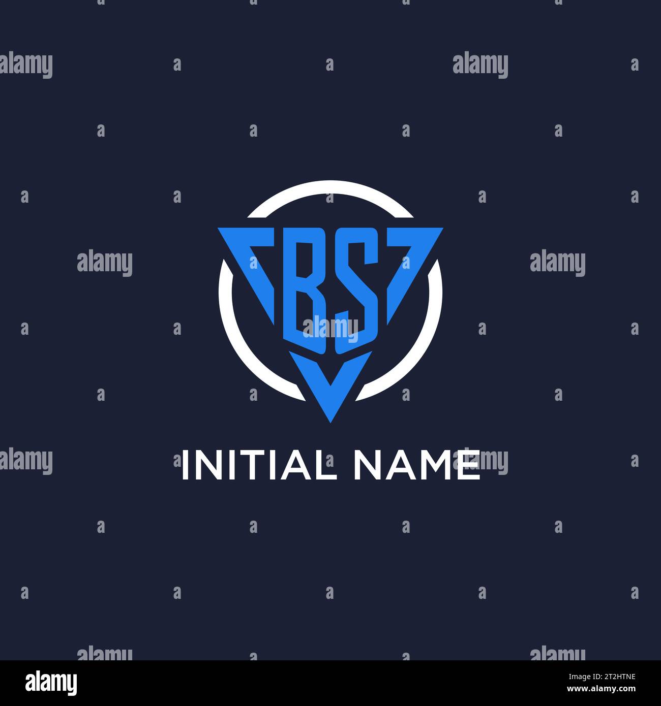 BS monogram logo with triangle shape and circle design vector Stock Vector