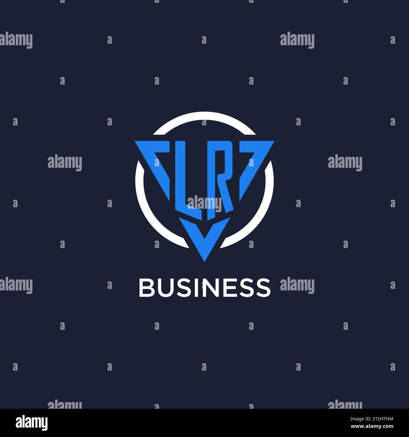 LR monogram logo with triangle shape and circle design vector Stock Vector