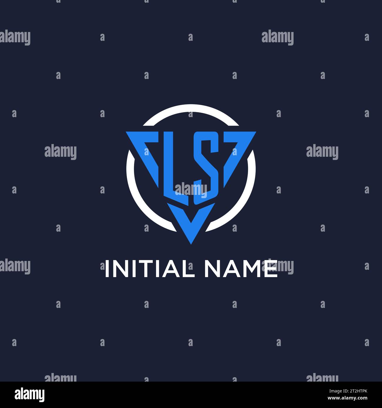 LS monogram logo with triangle shape and circle design vector Stock Vector