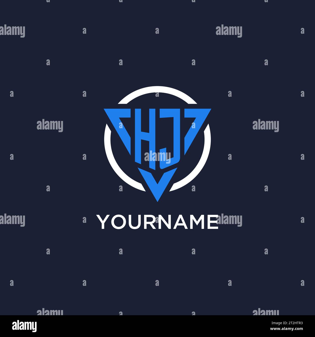 HJ monogram logo with triangle shape and circle design vector Stock ...