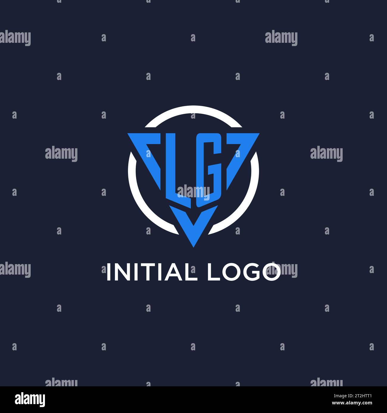 LG monogram logo with triangle shape and circle design vector Stock Vector