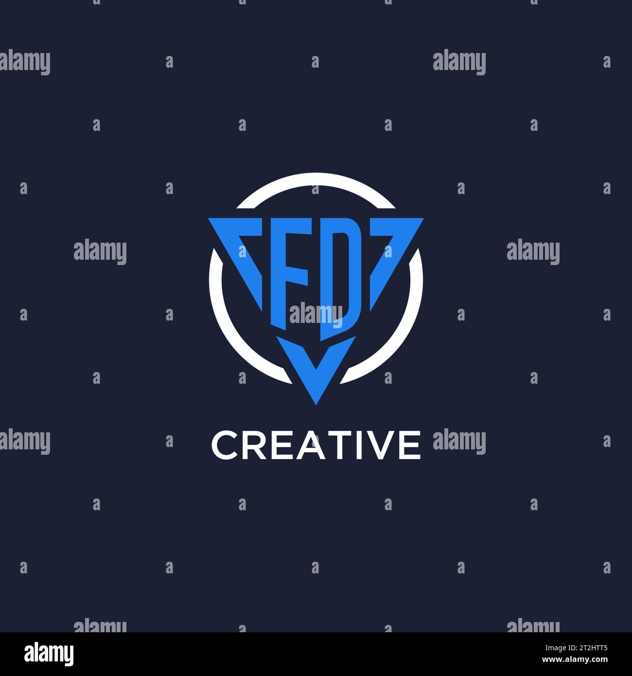 FD monogram logo with triangle shape and circle design vector Stock Vector