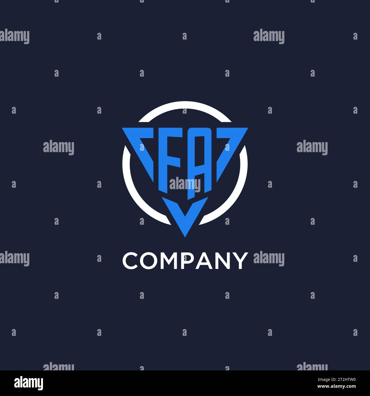 FA monogram logo with triangle shape and circle design vector Stock Vector
