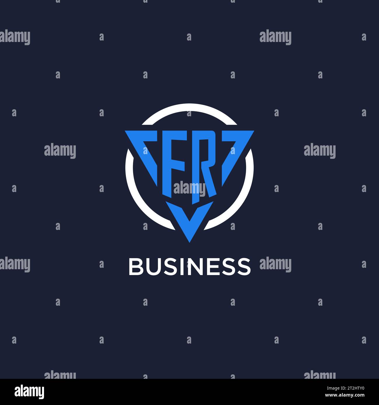 FR monogram logo with triangle shape and circle design vector Stock Vector